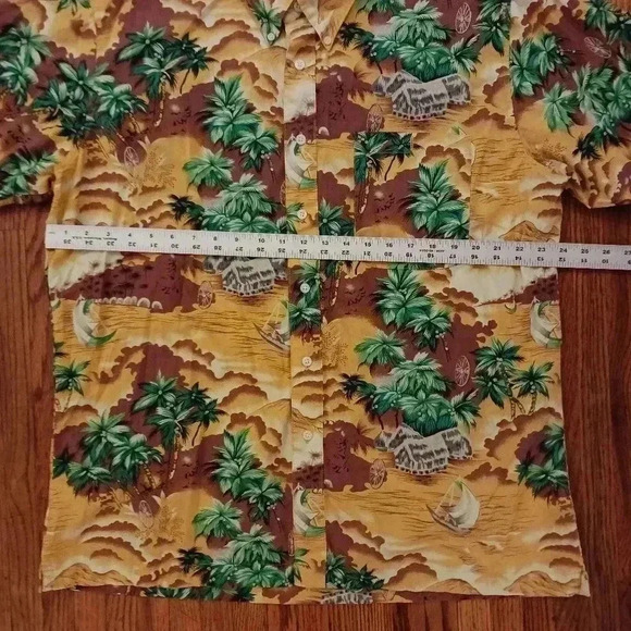 Wrangler Western Wear Mens Hawaiian Button Down Shirt Size XL Short Sleeve - Picture 4 of 5